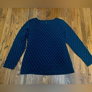 Talbots Luxe Velour Long Sleeve Dot Tee